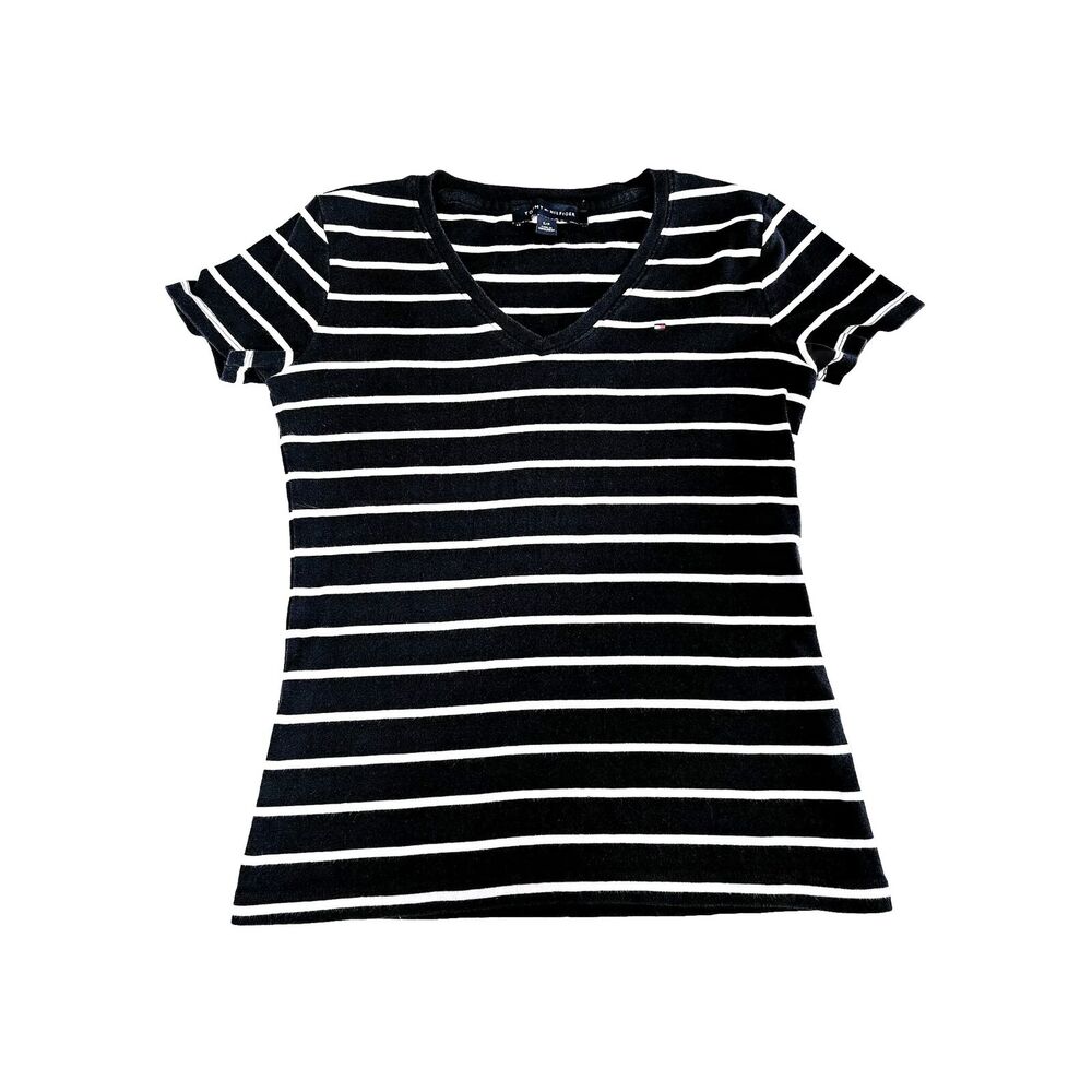 Tommy Hilfiger Womens T-Shirt Multicolor Size PS 100% Cotton Short Sleeve